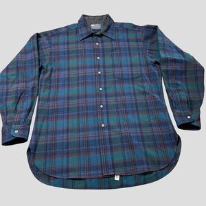 Pendleton Plaid Wool Casual Button Up Shirt Men’s Size L Vintage Outdoor Casual